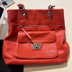 Coach Penelope, Coral Leather Tote